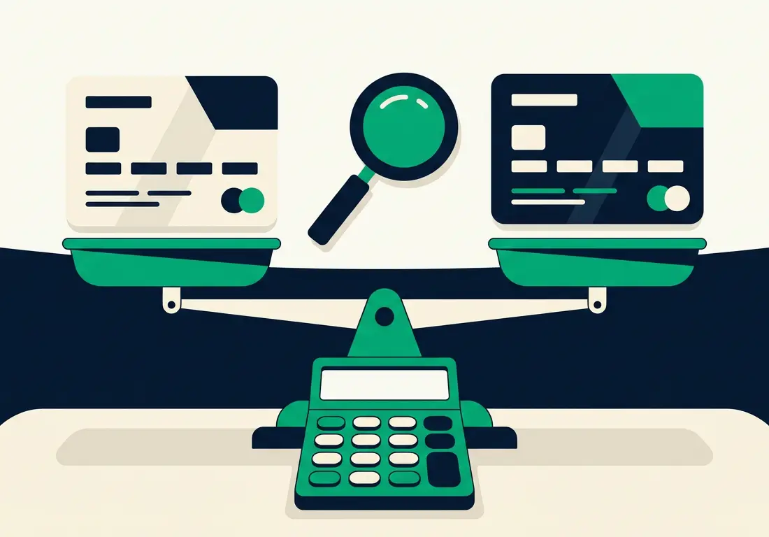 Side-by-side comparison of two business loan products